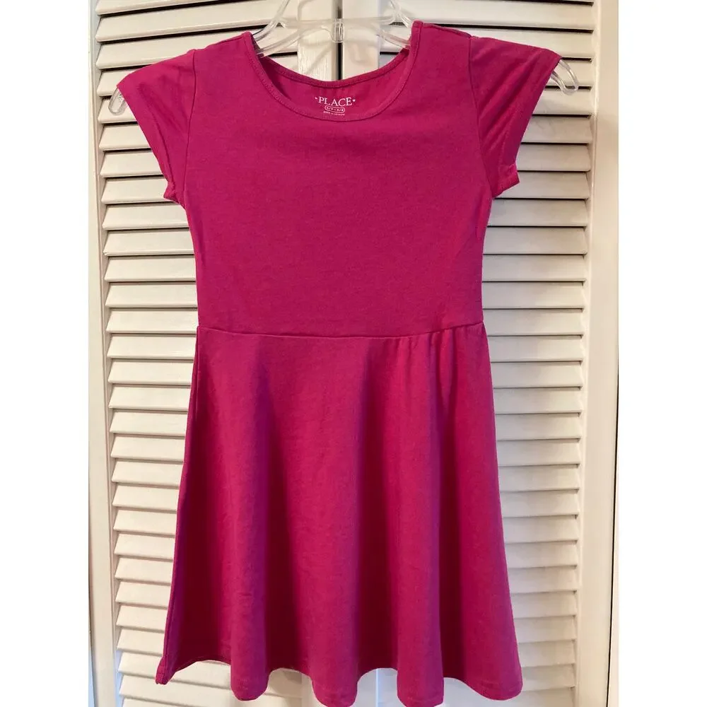 NWT The Children's Place Basic Pink Girls Dress SzS (5/6)